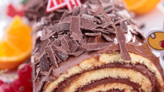 Buche chocolat orange les Jardins de la cote rotie Condrieu