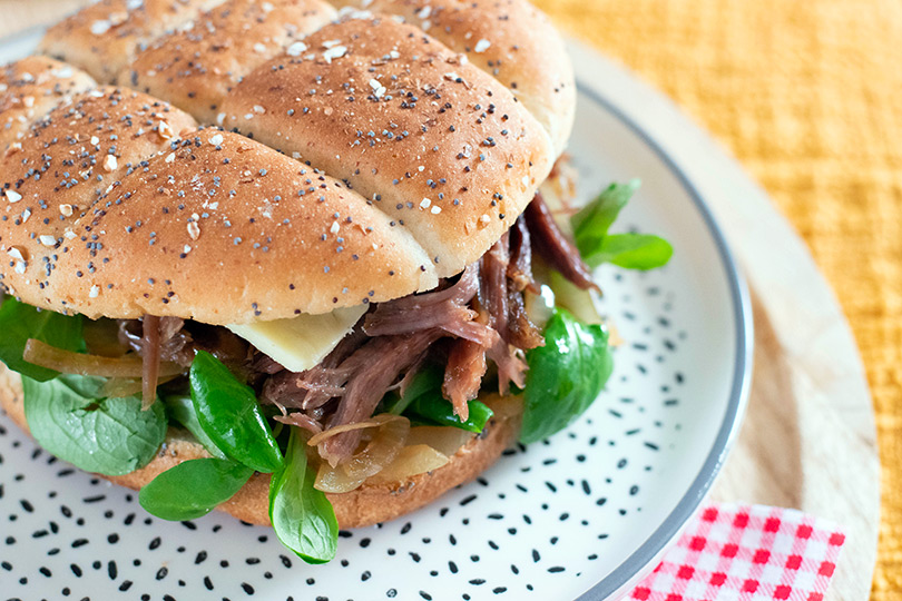 Burger au confit de canard-Jardins de la cote rotie Ampuis